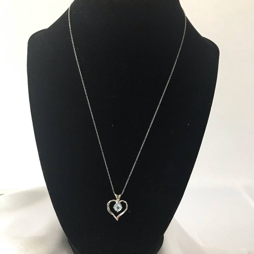 925 silver chain & pendant with blue stone